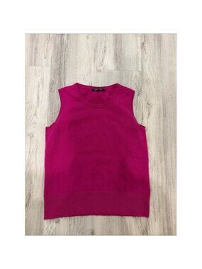 Brooks Brothers Fuchsia Sleeveless 100% Cashmere sweater  Knit Shell size large